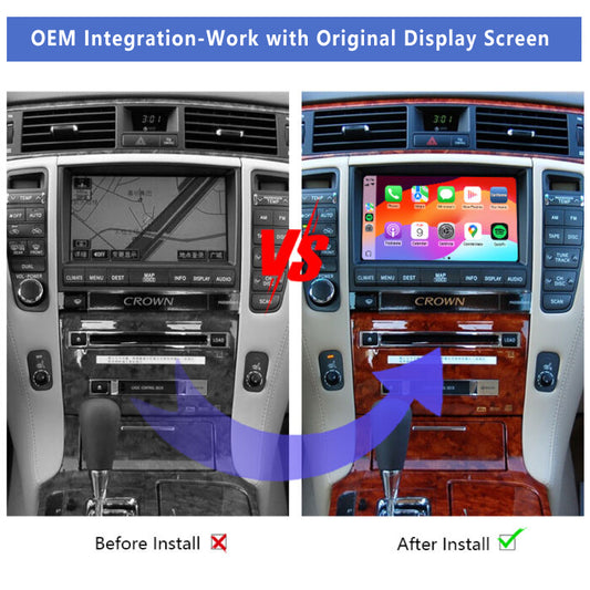 2006-2008 Toyota Crown wireless Apple CarPlay & Android Auto Integration for Car