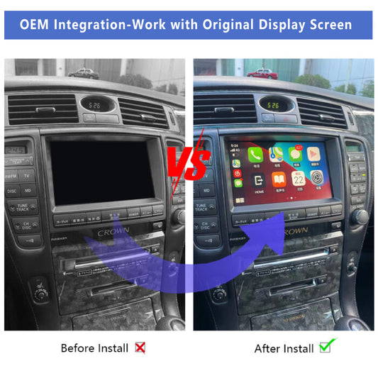 2005-2007 Toyota Crown GRS184 OEM Head Units wireless Apple CarPlay & Android Auto Integration for Car