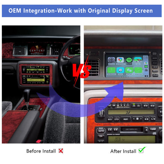 Toyota Century GZG50 OEM head units Wireless Apple CarPlay & Android Auto Integration for Car