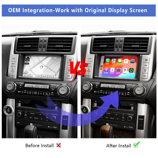 2009-2013 Toyota Landcruiser Prado GXL/VX /Kakadu LC150 OEM Head Units Apple CarPlay & Android Auto Integration Kits