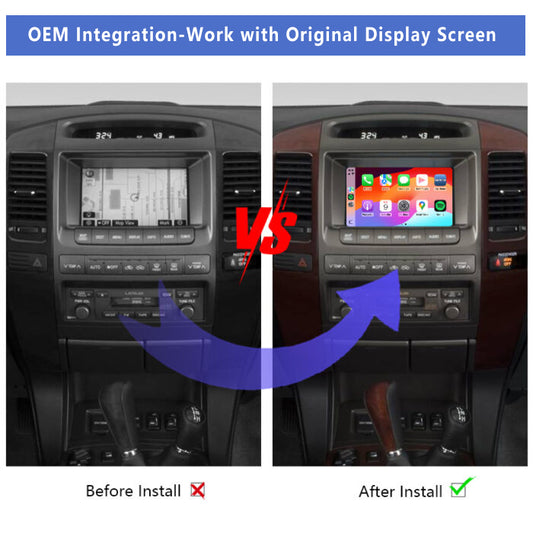 2006-2009 Lexus GX470 OEM Head Unit Wireless Apple CarPlay & Android Auto Integration Kits