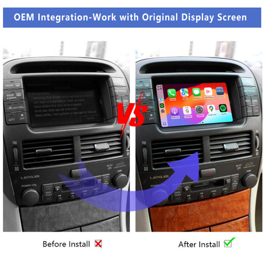 2003-2007 Lexus LS430 – OEM Wireless CarPlay & Android Auto Integration Kit