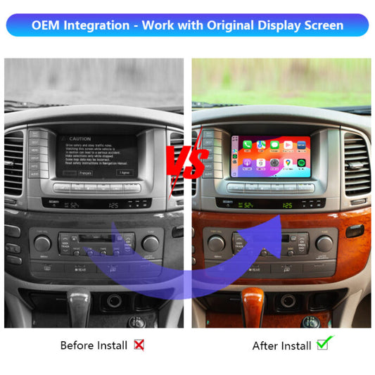2003-2007 Lexus LX470 OEM Head Unit Wireless Apple CarPlay & Android Auto Integration Kits