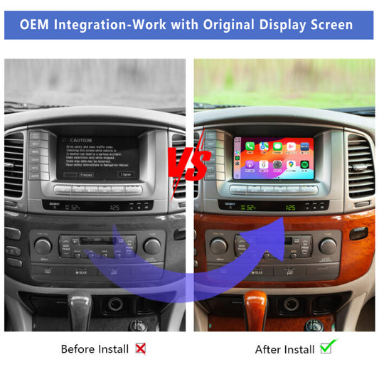2003-2008 Lexus LX470 OEM Head Unit Wireless Apple CarPlay & Android Auto Integration for Car