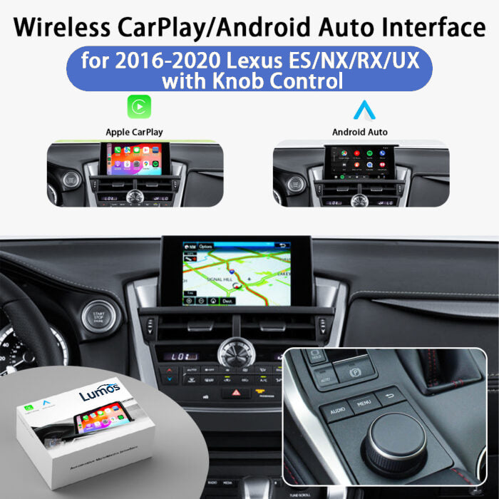 2014-2020 Lexus ES/NX/RX/UX with knob controls OEM Head Units Wireless Apple CarPlay & Android Auto Integration Kits