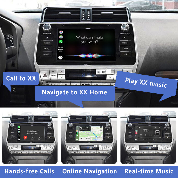 2018-2019 Toyota Prado Original Head Units Wireless Apple CarPlay and Android Auto Integration for Car