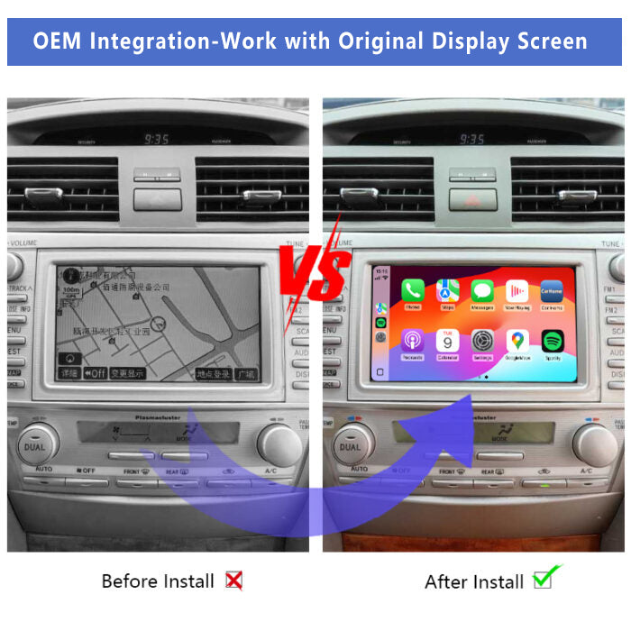 TOYOTA CAMRY 2006-2013 Wireless Apple CarPlay & Android Auto Integration for Car