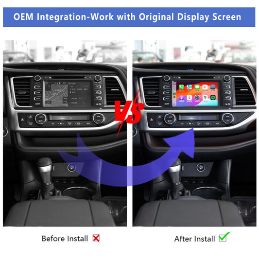 2015-2019 Toyota Kluger Original Head Units Wireless Apple CarPlay Android Auto Integration for Car