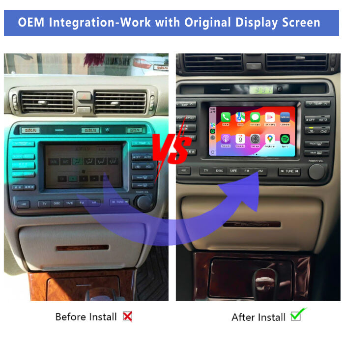 Toyota Crown JZS 171/175 Original Head units Wireless Apple CarPlay & Android Auto Integration for Car
