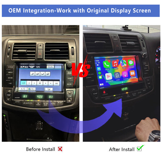 2008-2012 Toyota Crown Hybrid GWS204 OEM Head Units Wireless Apple CarPlay Android Auto Integration for Car