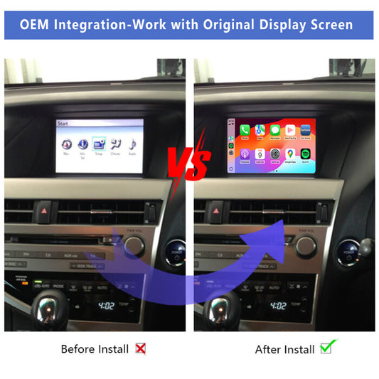 2012-2018 Lexus RX RX270 RX300 RX350 RX450H OEM Wireless Apple CarPlay Decoder & Android Auto  ModuleIntegration Kits