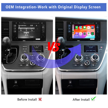 2015-2017 Toyota Sienna Original Head Units Wireless Apple CarPlay Android Auto Integration for Car