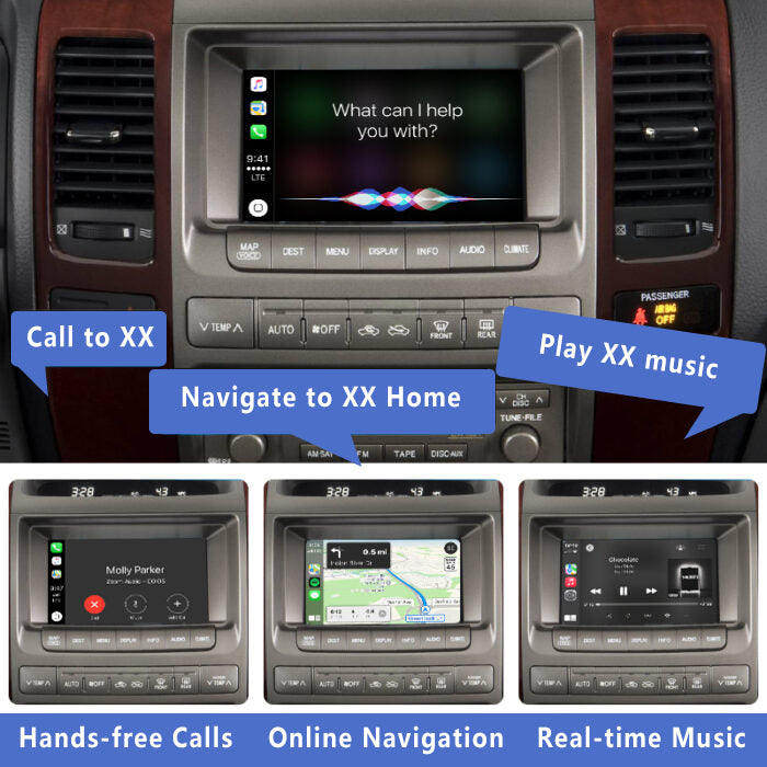 2006-2009 Lexus GX470 OEM Head Unit Wireless Apple CarPlay & Android Auto Integration Kits