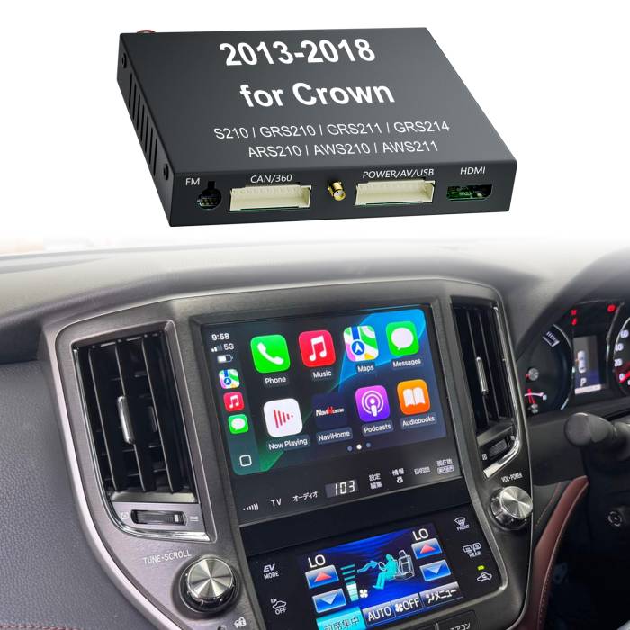 2013-2018 Toyota Crown S210 GRS210 GRS211 GRS214 ARS210 AWS210 AWS211 Wireless Apple CarPlay Android Auto Integration for Car