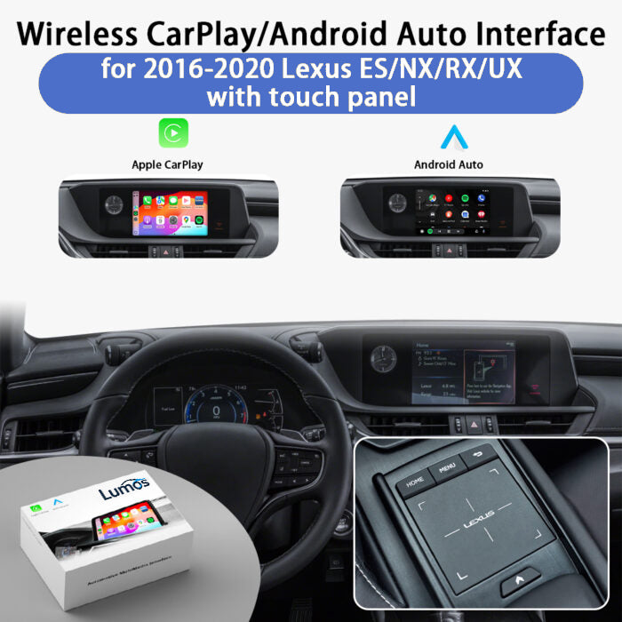 2016-2020 Lexus ES/NX/RX/UX with touch panel OEM Head Units Wireless Apple CarPlay & Android Auto Integration Kits