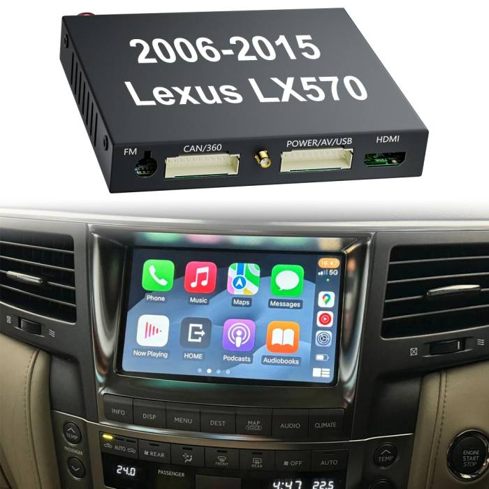 2006-2015 Lexus LX570 OEM Head Units wireless Apple CarPlay & Android Auto integration Kits