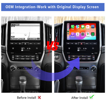 2016-2021 Toyota Land Cruiser LC200 Wireless Apple CarPlay & Android Auto Integration for Car