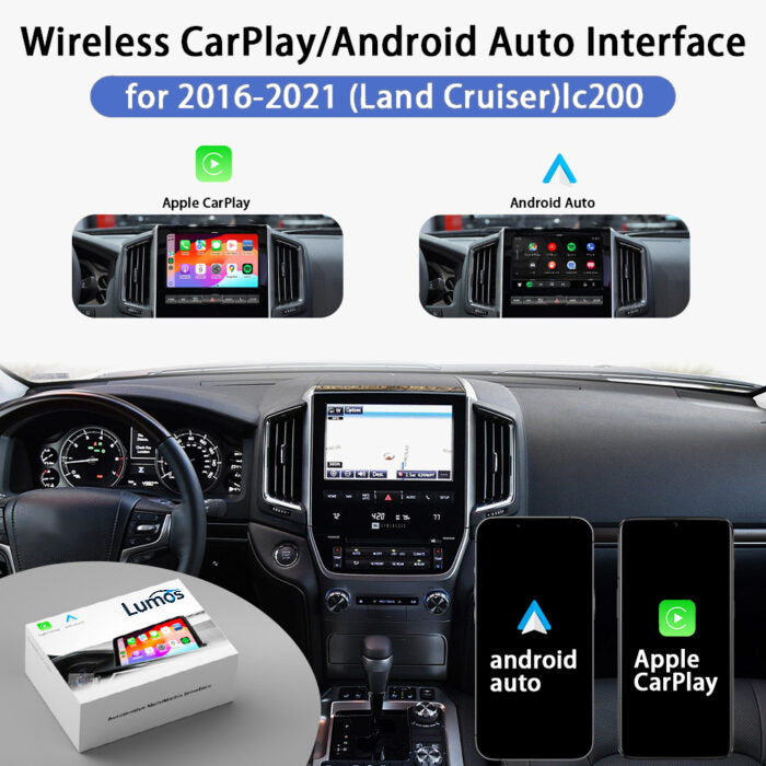 2016-2021 Toyota Land Cruiser LC200 Wireless Apple CarPlay & Android Auto Integration for Car