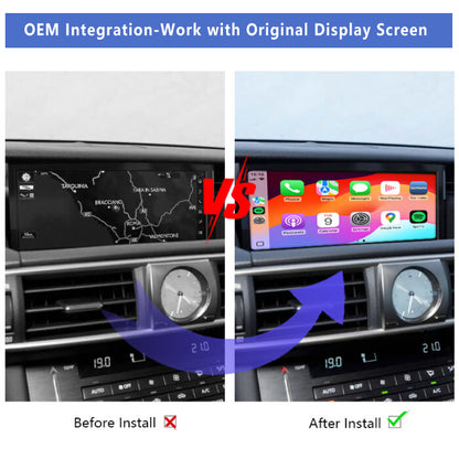 2014-2020 Lexus ES/NX/RX/UX with joystick controls OEM Head Units Wireless Apple CarPlay & Android Auto Integration Kits