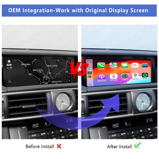 2014-2020 Lexus ES/NX/RX/UX with joystick controls OEM Head Units Wireless Apple CarPlay & Android Auto Integration Kits