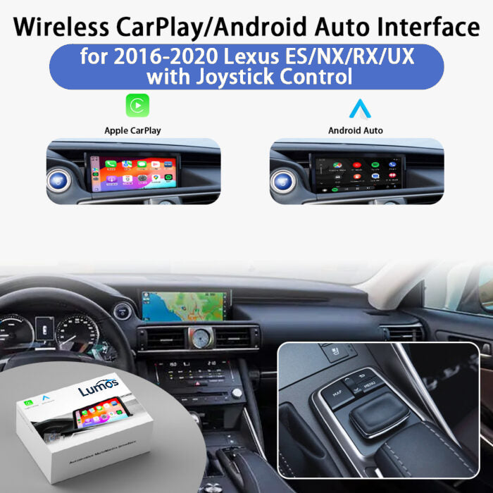 2014-2020 Lexus ES/NX/RX/UX with joystick controls OEM Head Units Wireless Apple CarPlay & Android Auto Integration Kits