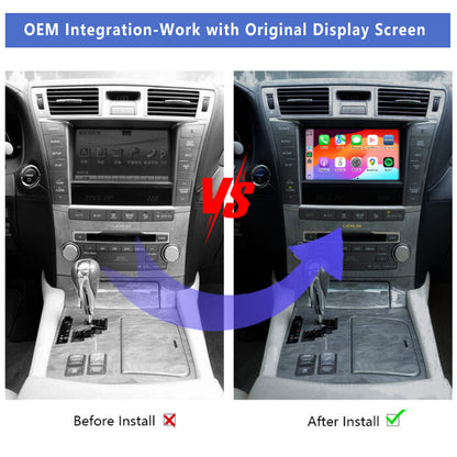 2006-2012 Lexus LS LS430 LS460 LS600 OEM Head Units Wireless Apple CarPlay & Android Auto Integration for Car