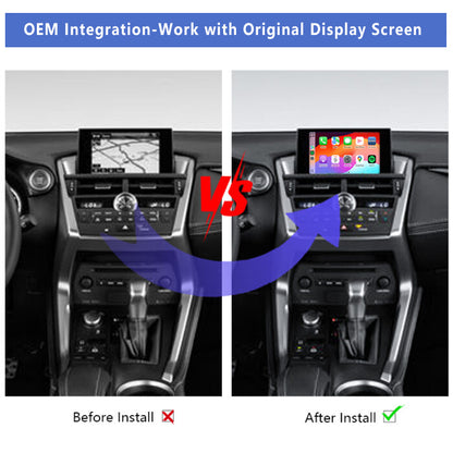 2014-2020 Lexus ES/NX/RX/UX with knob controls OEM Head Units Wireless Apple CarPlay & Android Auto Integration Kits