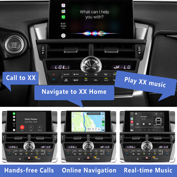2014-2020 Lexus ES/NX/RX/UX with knob controls OEM Head Units Wireless Apple CarPlay & Android Auto Integration Kits