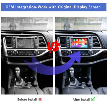 2014-2020 Toyota Highlander OEM Wireless Apple CarPlay Android Auto Integration for Car