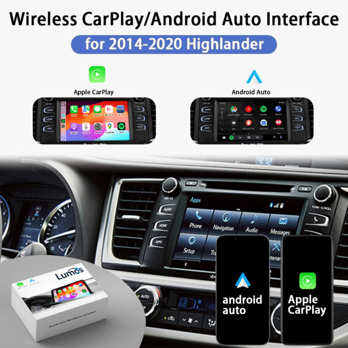 2014-2020 Toyota Highlander OEM Wireless Apple CarPlay Android Auto Integration for Car