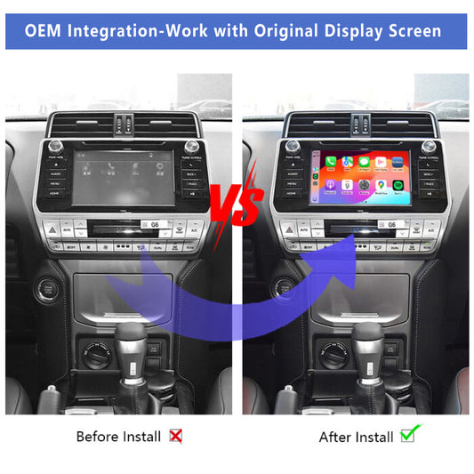 2018-2019 Toyota Prado Original Head Units Wireless Apple CarPlay and Android Auto Integration for Car