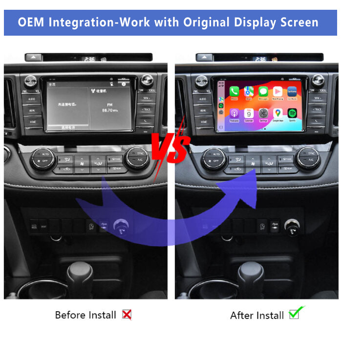 2014-2018 Toyota RAV4 Original Head Units Wireless Apple CarPlay Android Auto Integration for Car